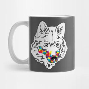 Rainbow Wolf Head Mug